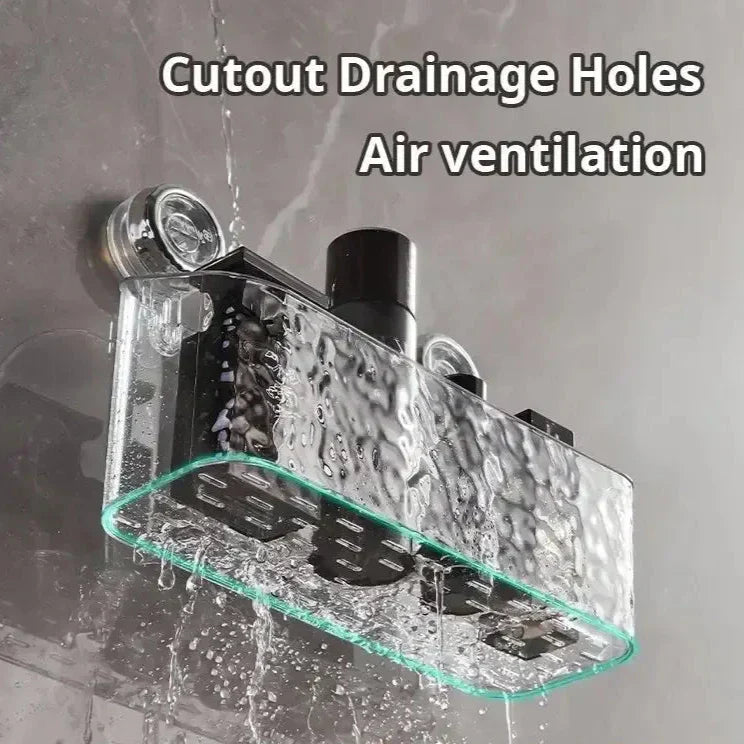 Praktická nástenná polica bez vŕtania do kúpeľne