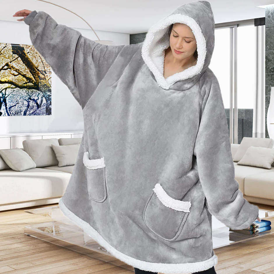 Pulover uriaș din fleece ultra confortabil pentru relaxare totală 